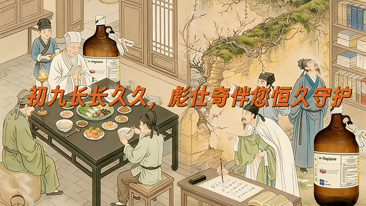 吉时初九，五福齐聚。琴箫闻香，莳花向阳，素斋敬生，烛照无杂。彪仕奇以极致纯净，许你快乐、好运、健康、平安，长长久久。