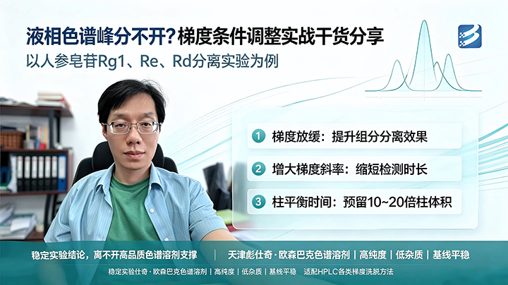 液相色谱峰分不开？梯度条件调整实战干货分享📖📖📖